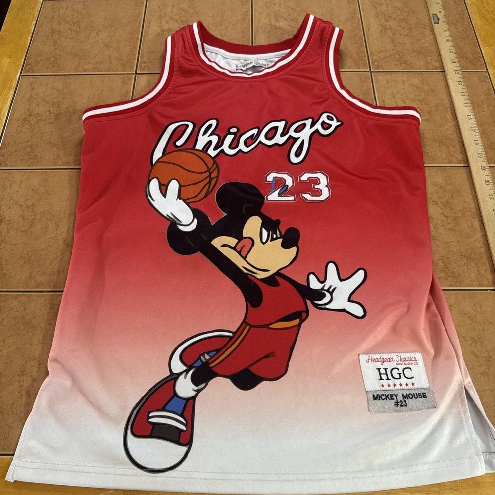 Headgear Classics Basketball Jersey Mickey Mouse Chicago #23 Jordan Mens Sz Med